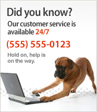 Onze klantenservice is 24 per dag beschikbaar. Bel ons op (555) 555-0123.